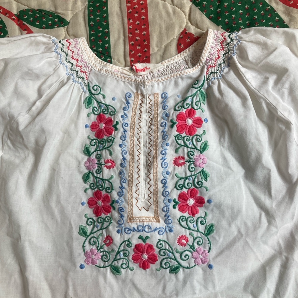 70’s Hungarian Style Embroidered Blouse